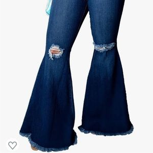 High waisted bell bottom jeans